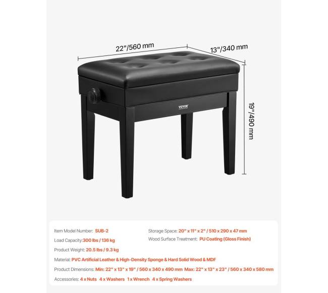 Reguliuojama pianino suoliukas su laikikliu6