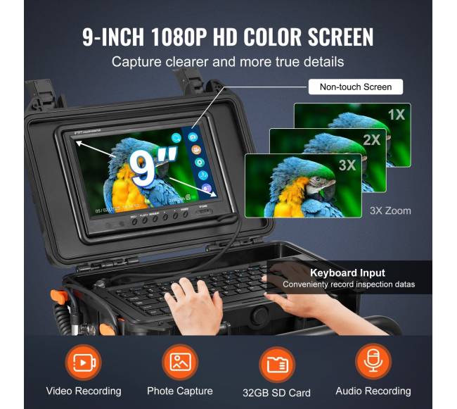 Savitakinis kanalizacijos kamera su 512 Hz siųstuvu3