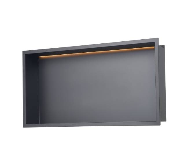 Dušo niša su LED juosta iš nerūdijančio plieno8