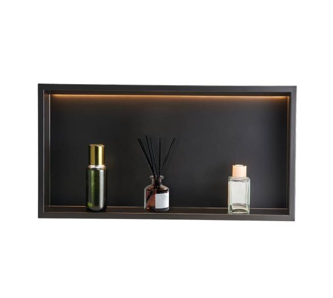 Dušo niša su LED juosta iš nerūdijančio plieno9