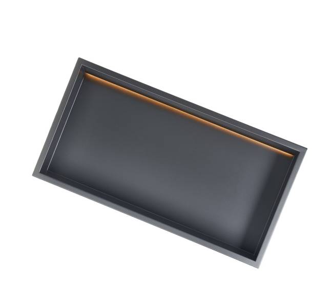 Dušo niša su LED juosta iš nerūdijančio plieno10