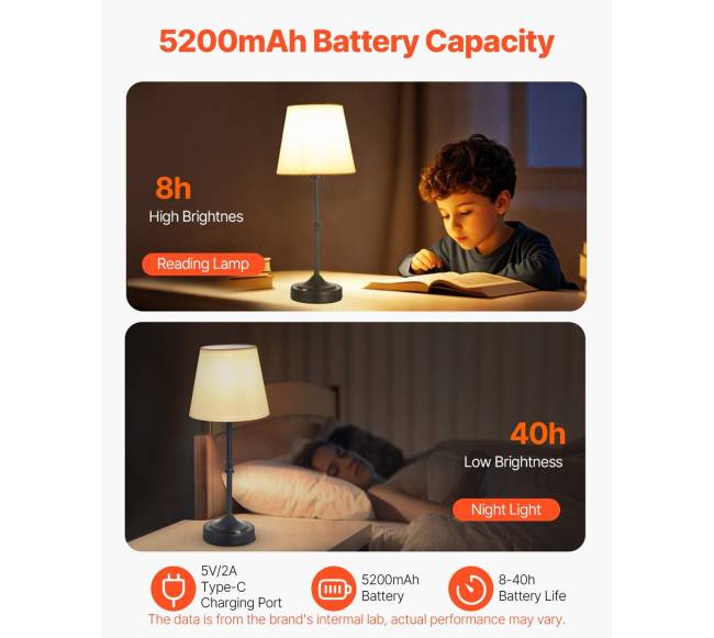 Belaidis stalo šviestuvas 2 vnt. su baterija3