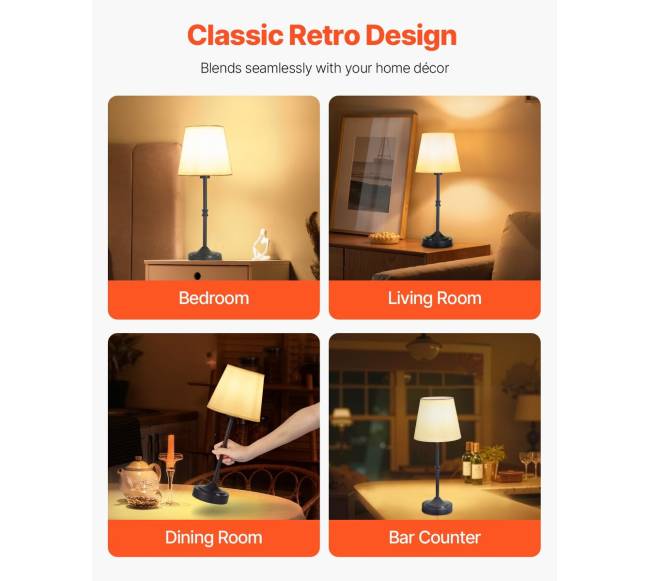 Belaidis stalo šviestuvas 2 vnt. su baterija5