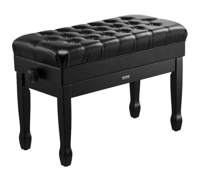 Reguliuojama pianino suolo kėdutė su daiktadeže0