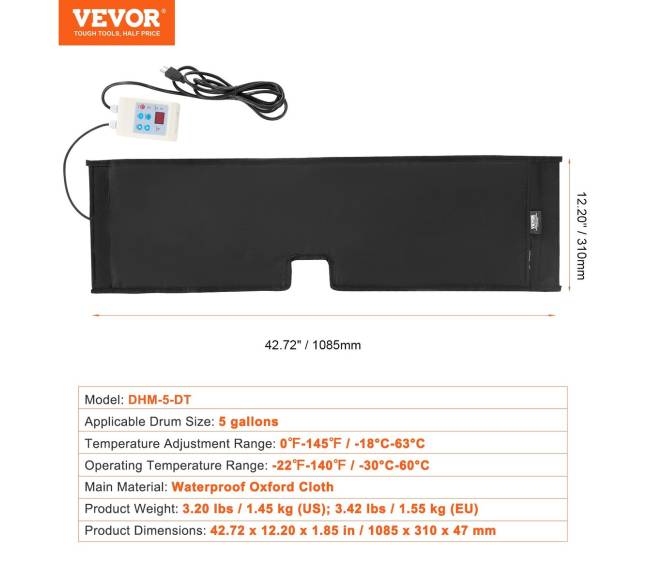 18,93 l metalinis būgninis šildytuvas, 250 W6