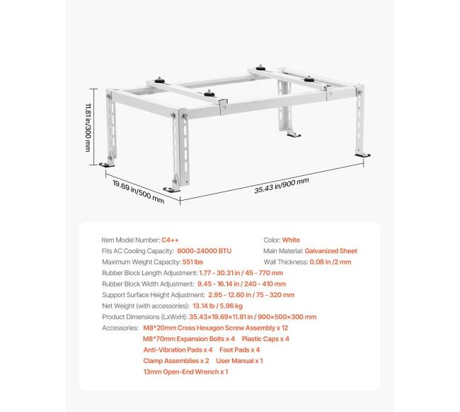 Reguliuojamas pagrindas mini split kondicionieriui 9000-24000 BTU6
