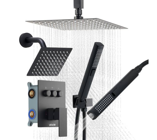 Sieninis dušo komplektas su lietaus dušu0