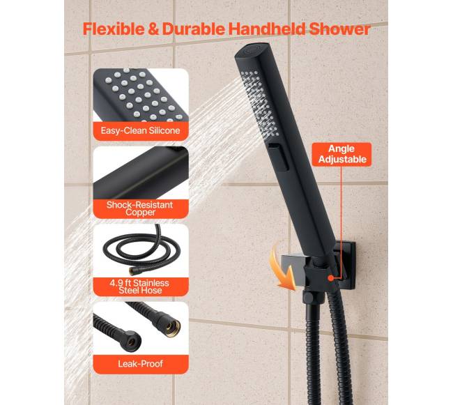 Sieninis dušo komplektas su lietaus dušu5