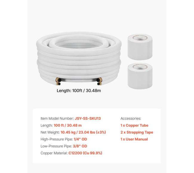 30,5 m kondensato linijų rinkinys mini split sistemoms6