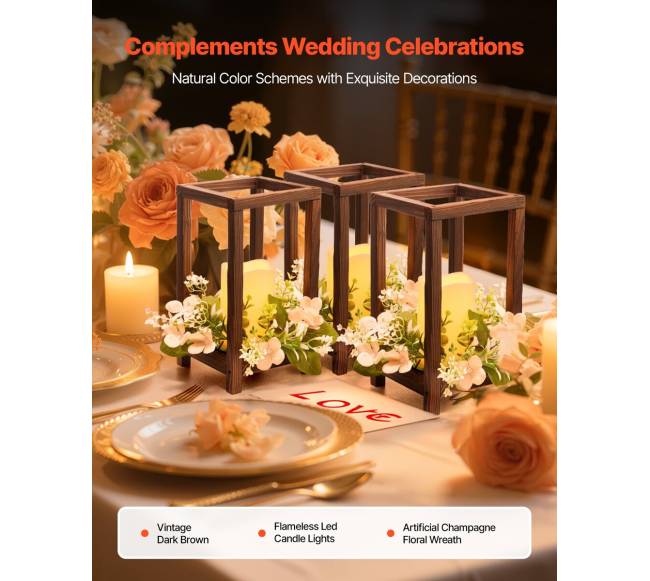 Medinės vestuvių žibintų puošmenos1