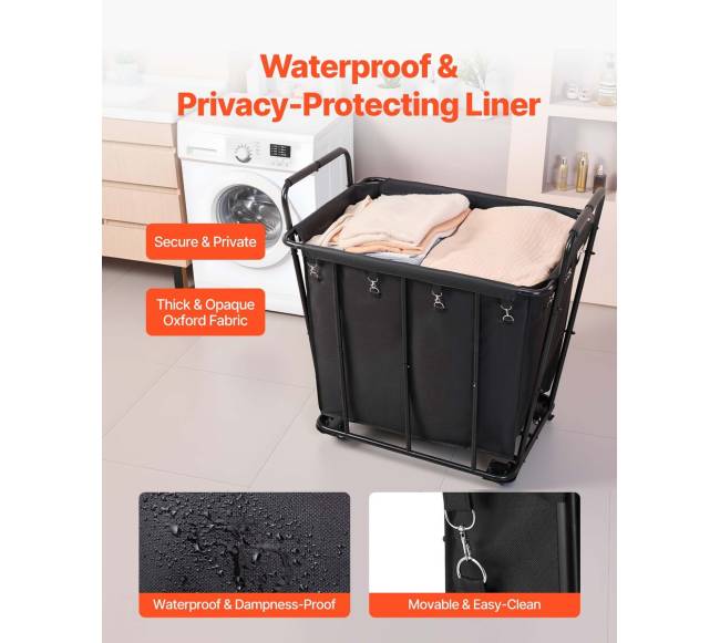 Skalbinių ir pirkinių vežimėlis su ratukais4