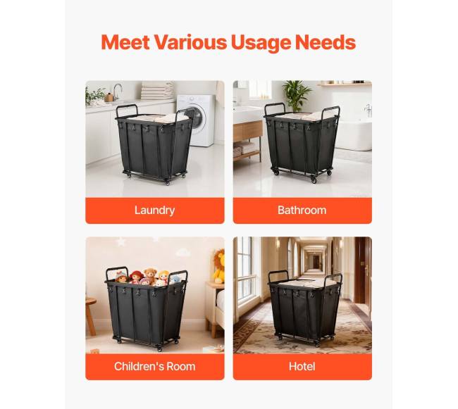 Skalbinių ir pirkinių vežimėlis su ratukais6