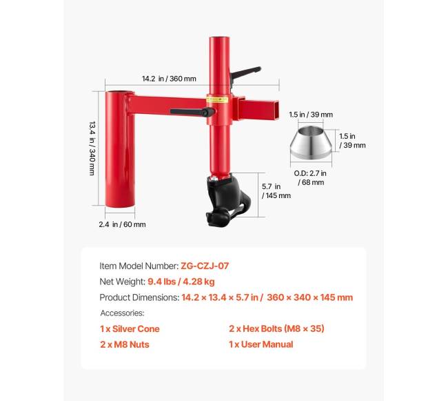 rankiniu būdu keičiama padangų galvutė, 406-533 mm ratai6