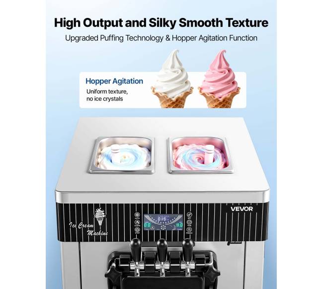 komercinė ledų gaminimo mašina su 3 skoniais2