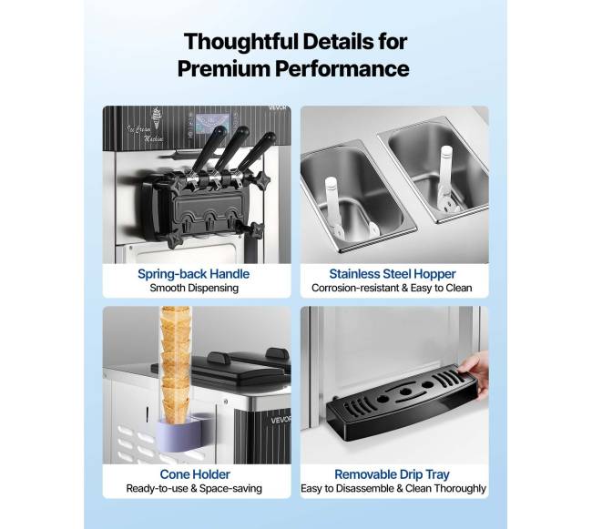 komercinė ledų gaminimo mašina su 3 skoniais5