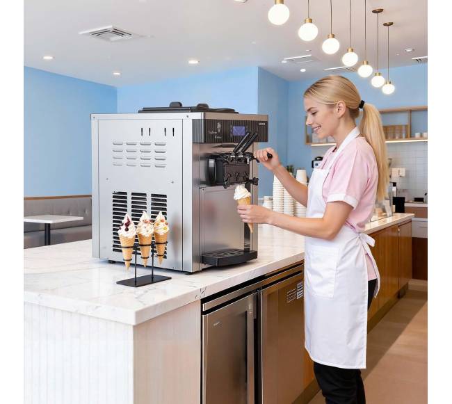 komercinė ledų gaminimo mašina su 3 skoniais7