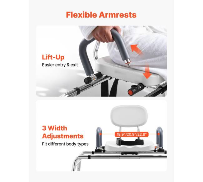 Neslystančia dušo kėdė su pasukamu sėdynės4