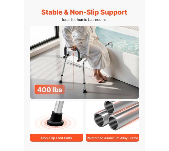 Neslystančia dušo kėdė su pasukamu sėdynės5