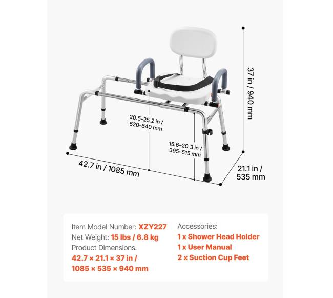 Neslystančia dušo kėdė su pasukamu sėdynės6