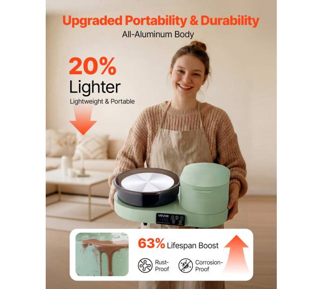 Elektrinis puodų žiedimo ratas 28 cm su pėdalu2