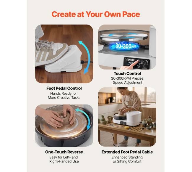 Keramikos žiedimo ratas su aliuminiu 28 cm stalu4