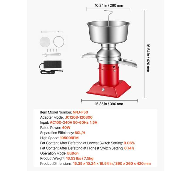 Elektrinis pieno grietinėlės separatorius, 4.5L talpa6