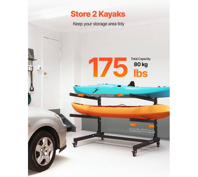 Dviejų baidarių laikiklis su ratukais1