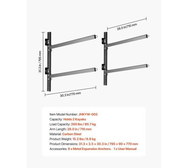 Dvivietis kajakų laikymo stovas6