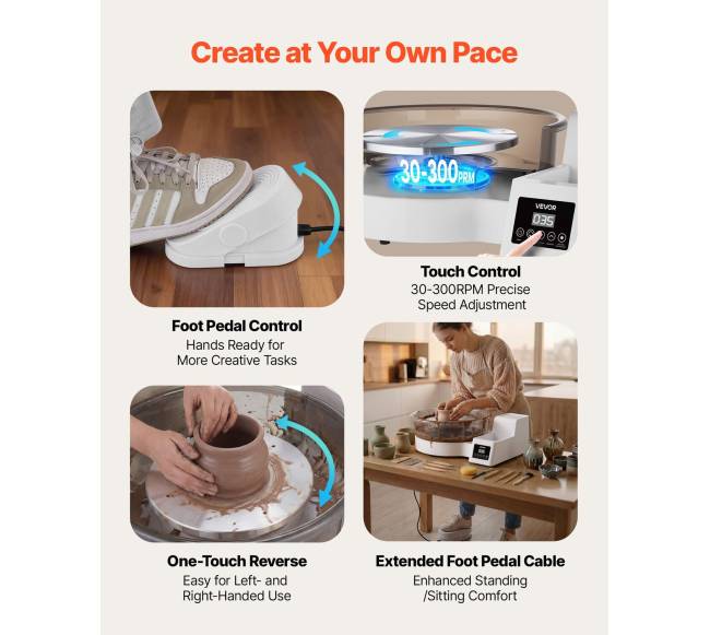 Elektrinis puodų žiedymo ratas su pedalais4