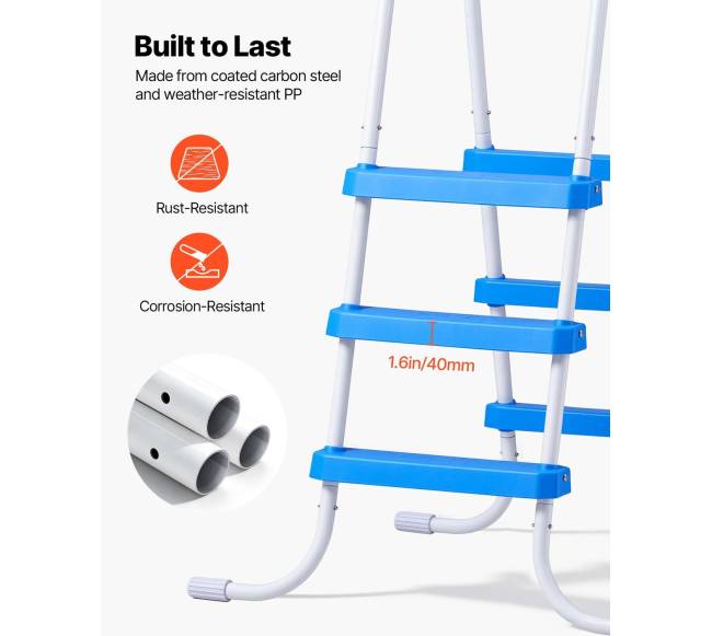 Baseino kopėčios, 3 laipteliai ir C rėmas, įėjimuiišėjimui3