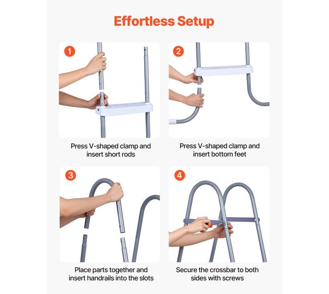 Baseino kopėčios 121,9 cm aukščio sienoms5