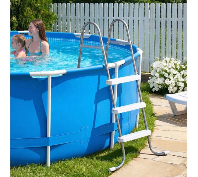 Laiptai antžeminiam baseinui, 3 laiptelių plieninė kopėčia7