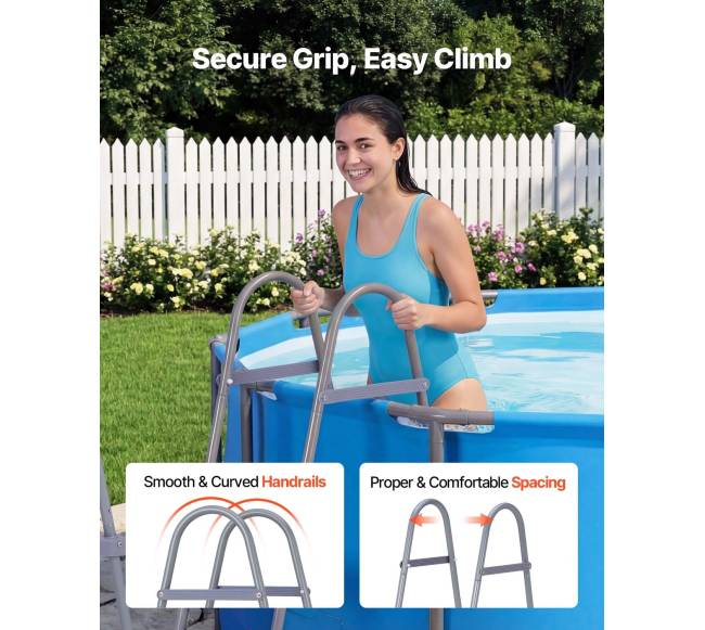 Antžeminės baseino kopėčios, plieninis dviejų pakopų4