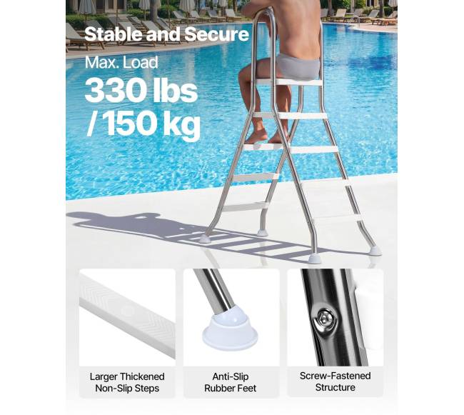 Viršžeminės baseino kopėčios 125 cm aukščio sienai2