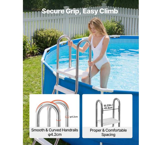 Viršžeminės baseino kopėčios 125 cm aukščio sienai4