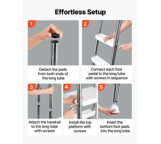 Viršžeminės baseino kopėčios 125 cm aukščio sienai5