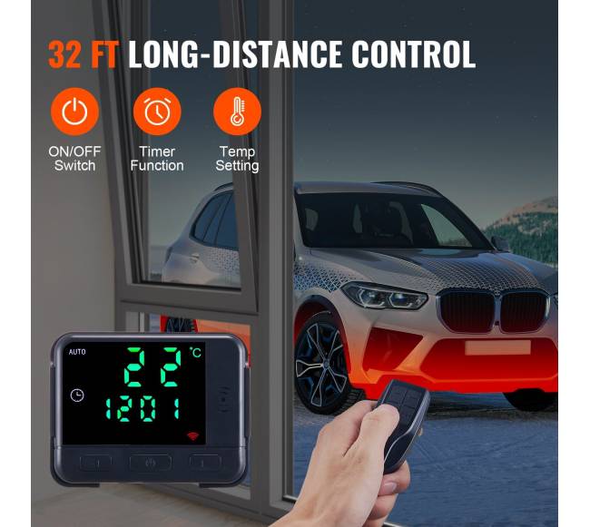 Dyzelinis oro šildytuvas 12V 8KW su LCD ir nuotoliniu pultu2