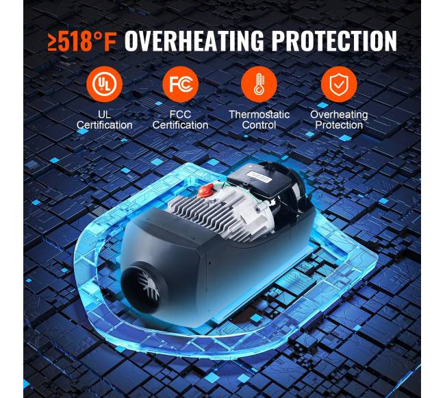 Dyzelinis oro šildytuvas 12V 8KW su LCD ir nuotoliniu pultu4