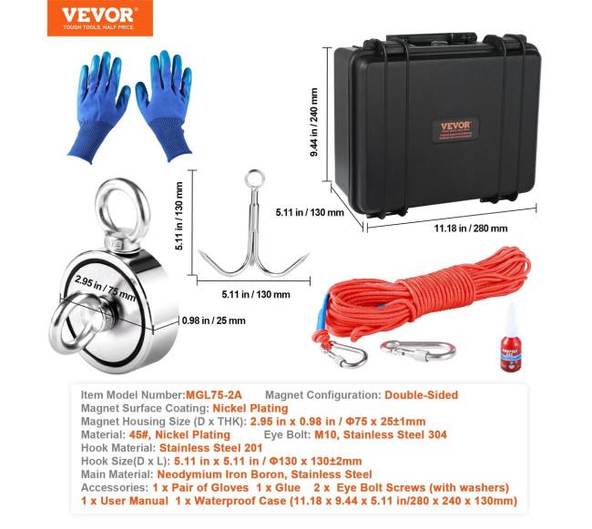 Mag-netų žvejybos rinkinys, dvipusiai magnetai6