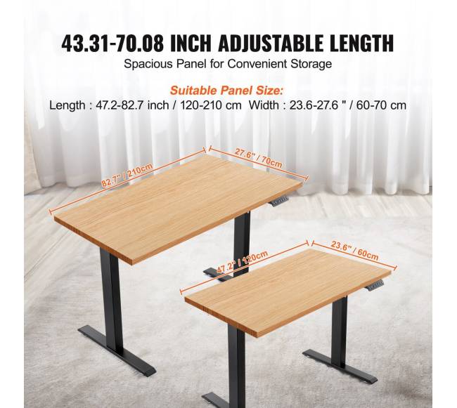 Elektrinis reguliuojamas stalo rėmas 65-129 cm H juodas2