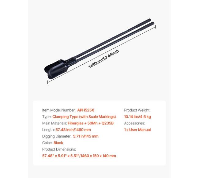 Dujotiekio kasimo įrankis su stiklo pluošto rankena6