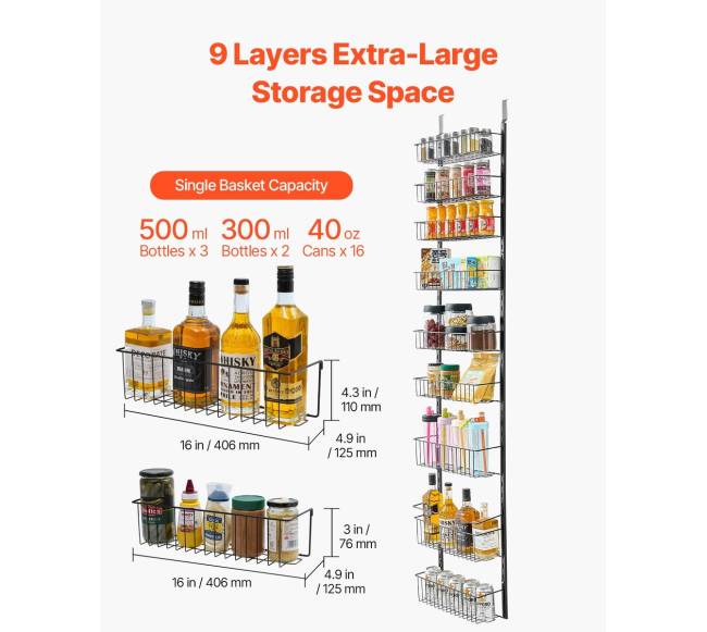 9 dalių už durų sandėliuko organizatorius4