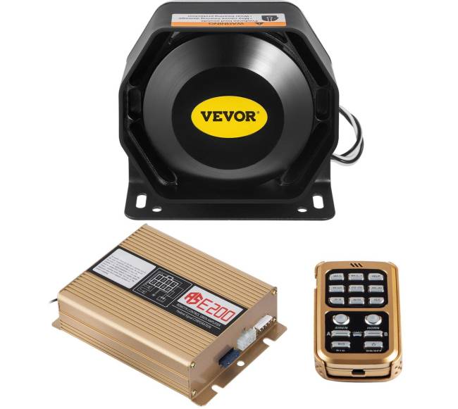 400W garsinis automobilių policijos garsiakalbis su 8 garsais0