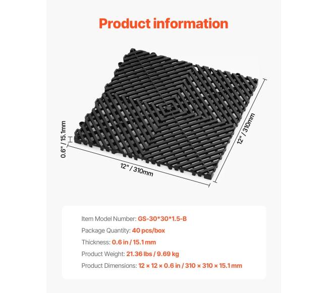 drenažo grindų plytelės 30 x 30 cm6