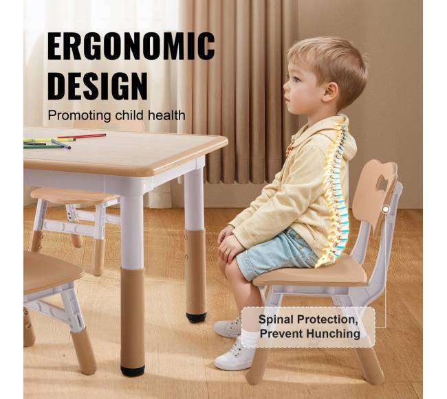 Vaikiškas stalas su 4 kėdėm, reguliuojamas aukštis3