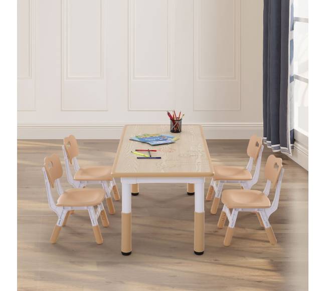 Vaikiškas stalas su 4 kėdėm, reguliuojamas aukštis7