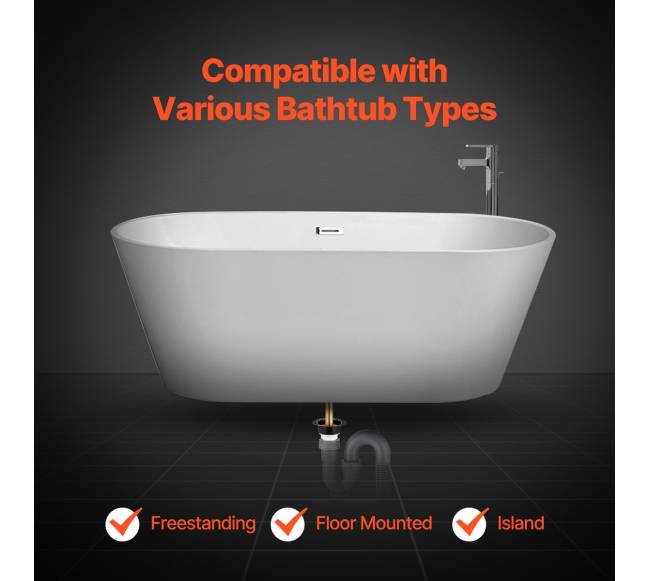 Laisvai statoma vonios nutekėjimo sistema su PVC adapteriu1