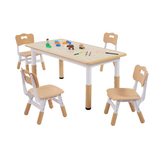 Vaikiškas stalas su 4 kėdėm, reguliuojamas aukštis9