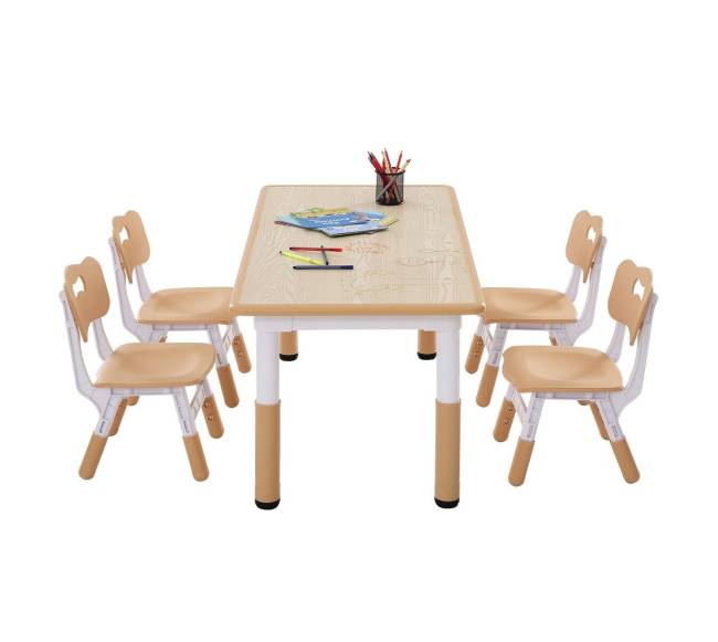 Vaikiškas stalas su 4 kėdėm, reguliuojamas aukštis10
