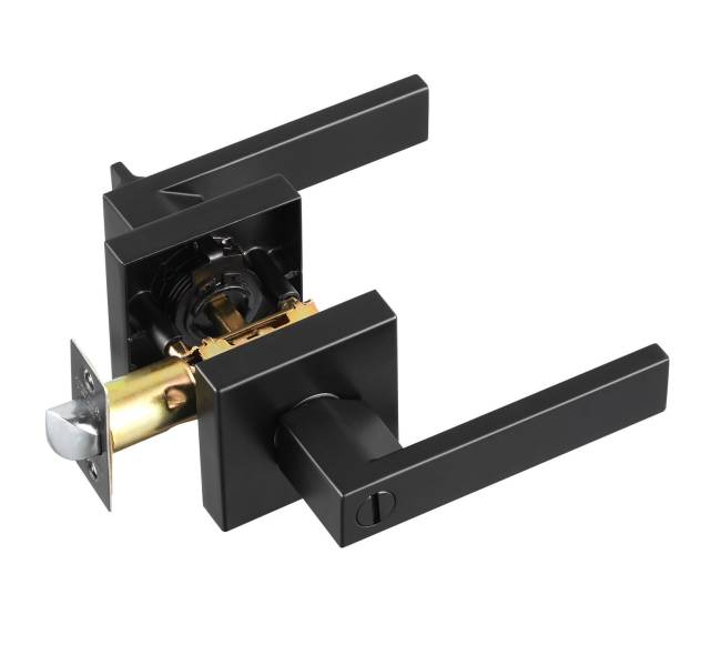 Privatumo durų rankena juoda kvadratinė0